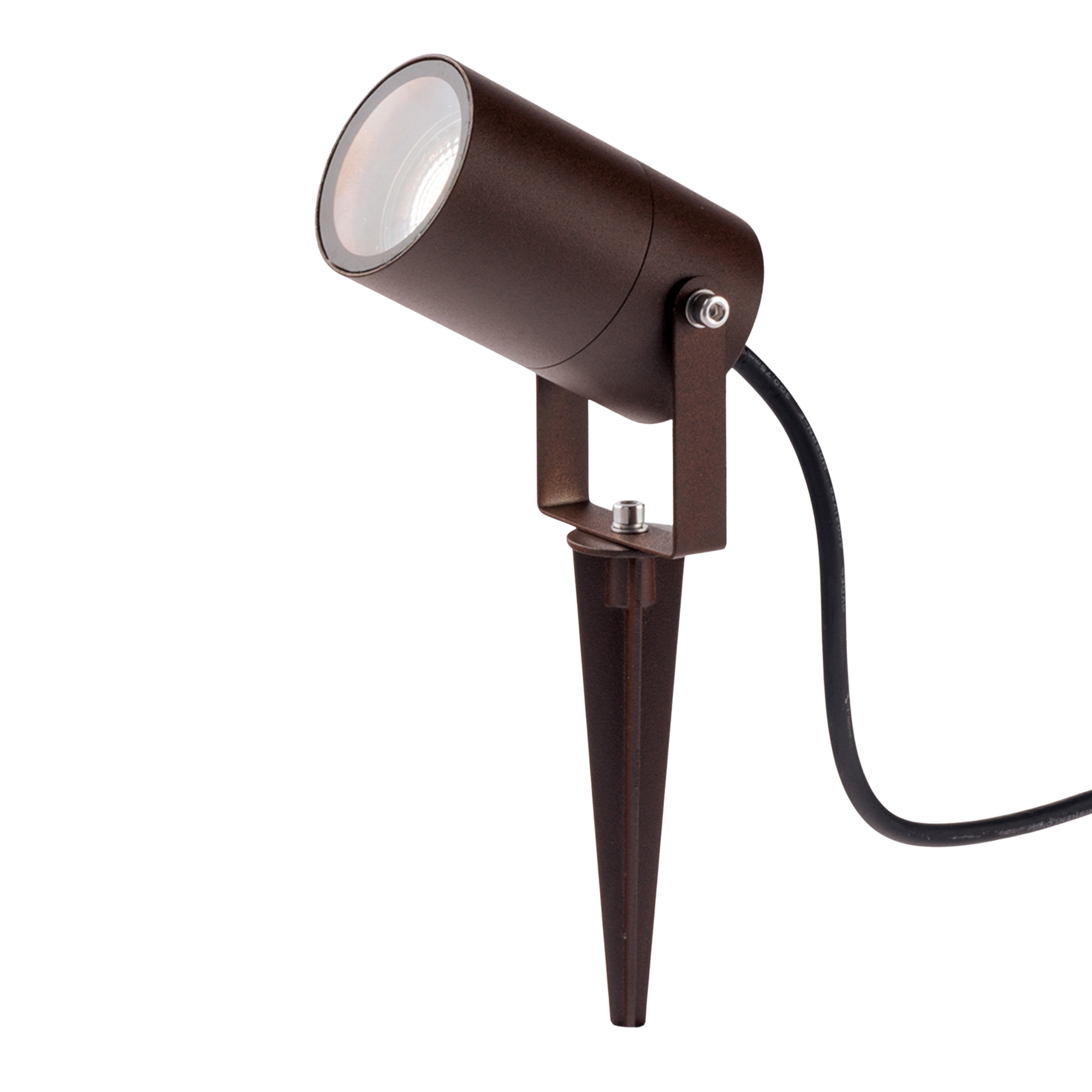 AKRON outdoor projector in bronze aluminum with spike included - Intec