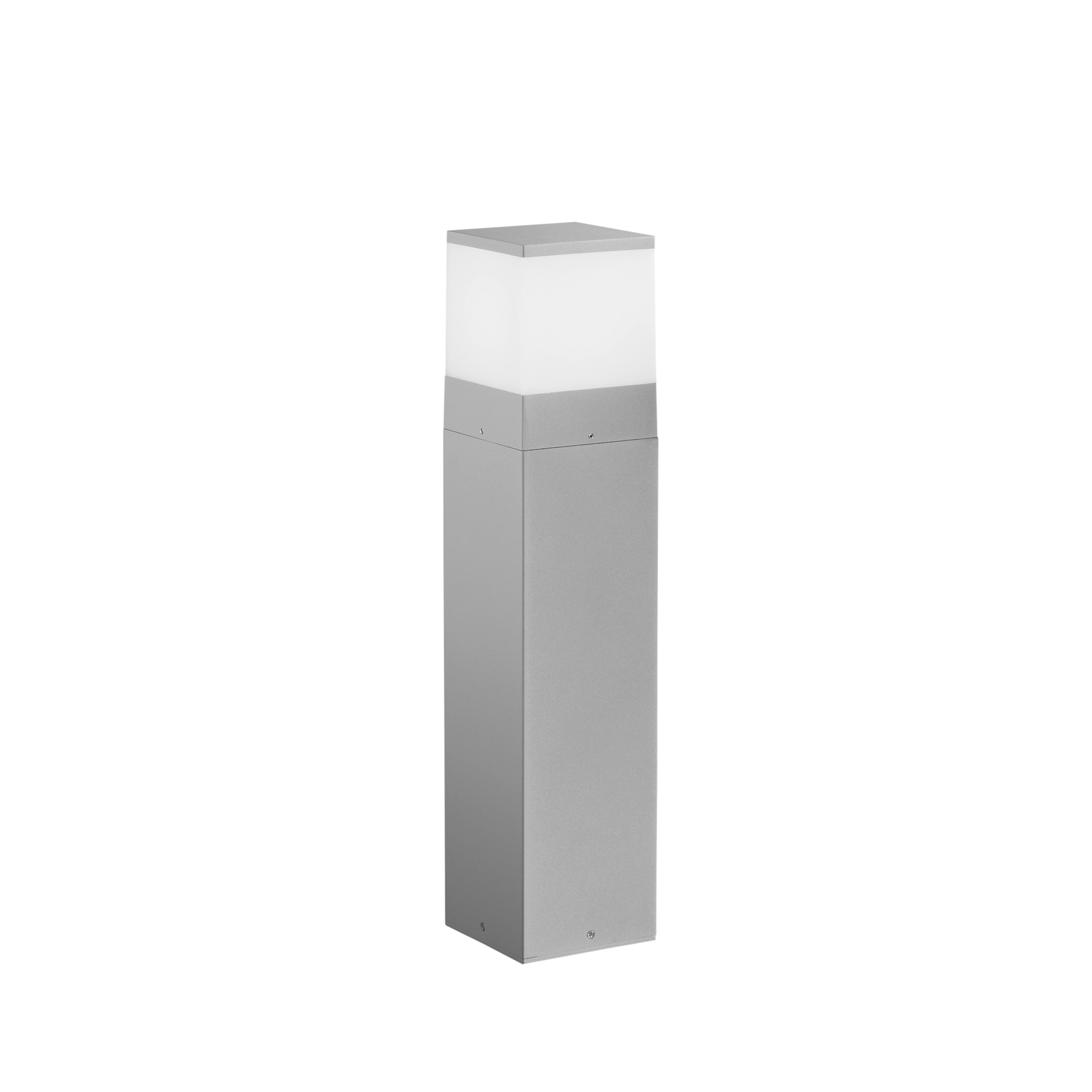 BOOSTER outdoor bollard in silver metal 60cm IP65 - Intec