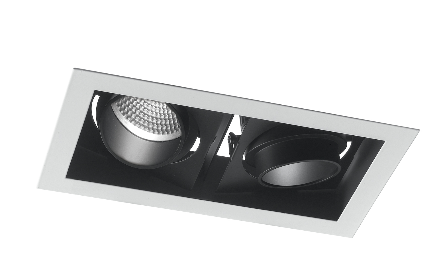 APOLLO anti-glare black LED recessed with adjustable light 2x20W natural light - Intec