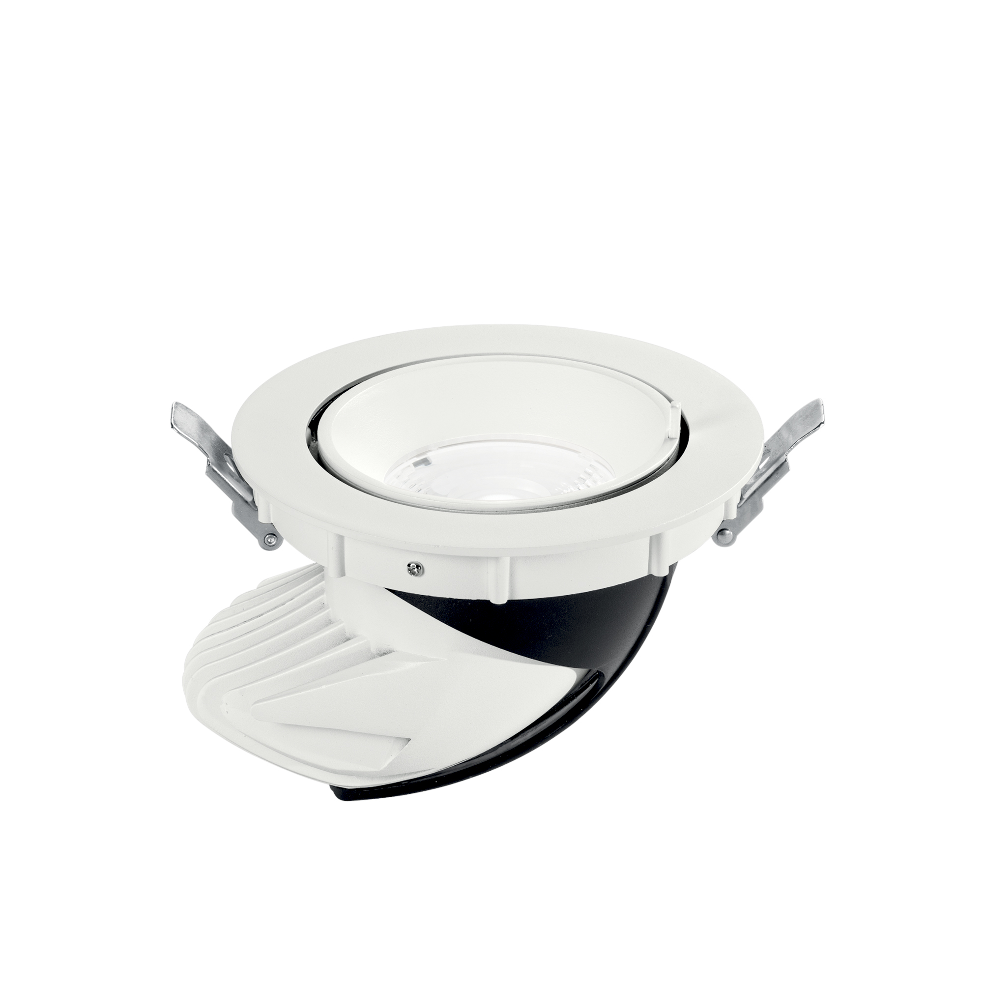 DELTA recessed spotlight LED in satin white aluminum with silver reflector 20W 4000K with adjustable extractable head - Intec