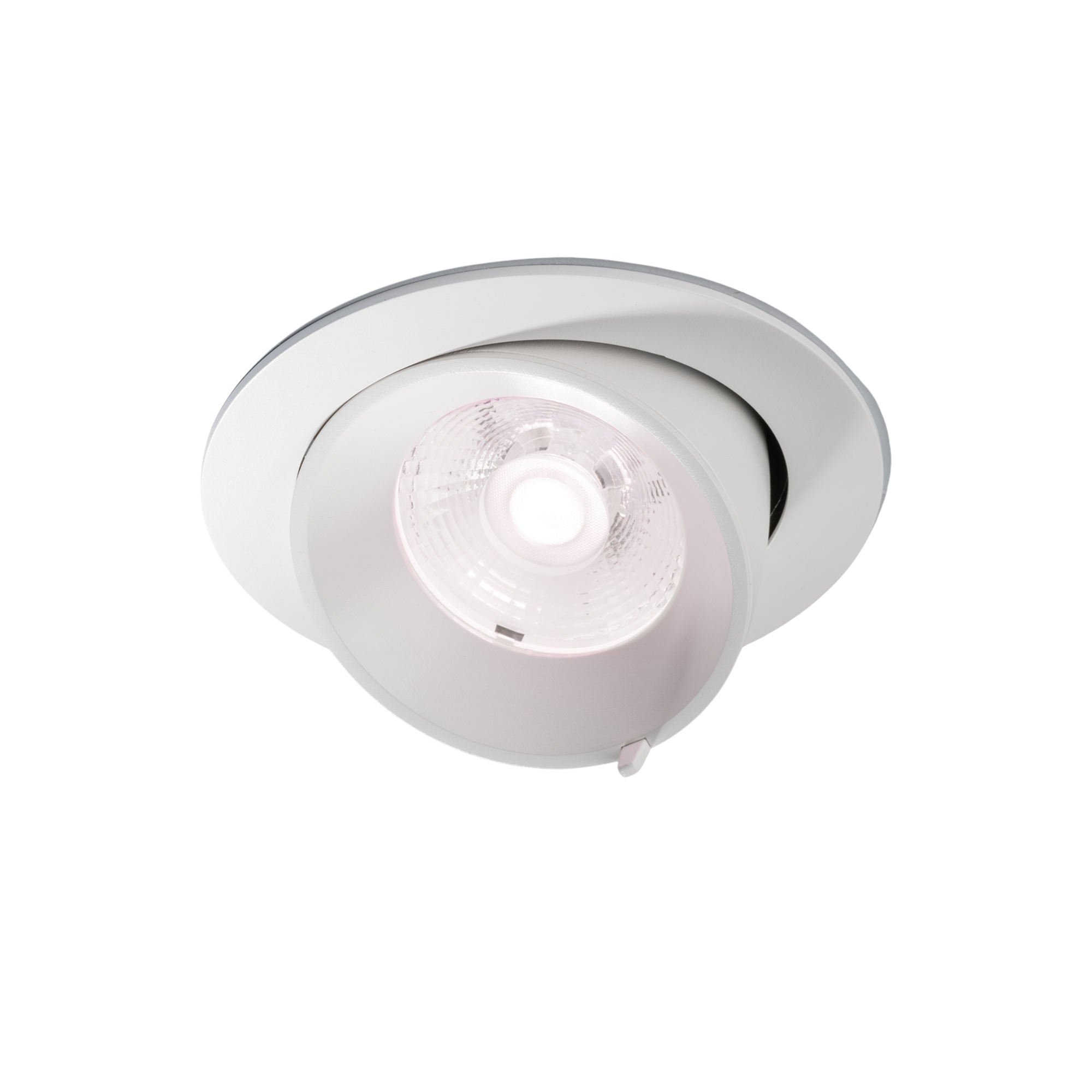 DELTA FRUIT LED recessed spotlight in satin white aluminum with silver reflector and adjustable extractable head 30W warm light - Intec