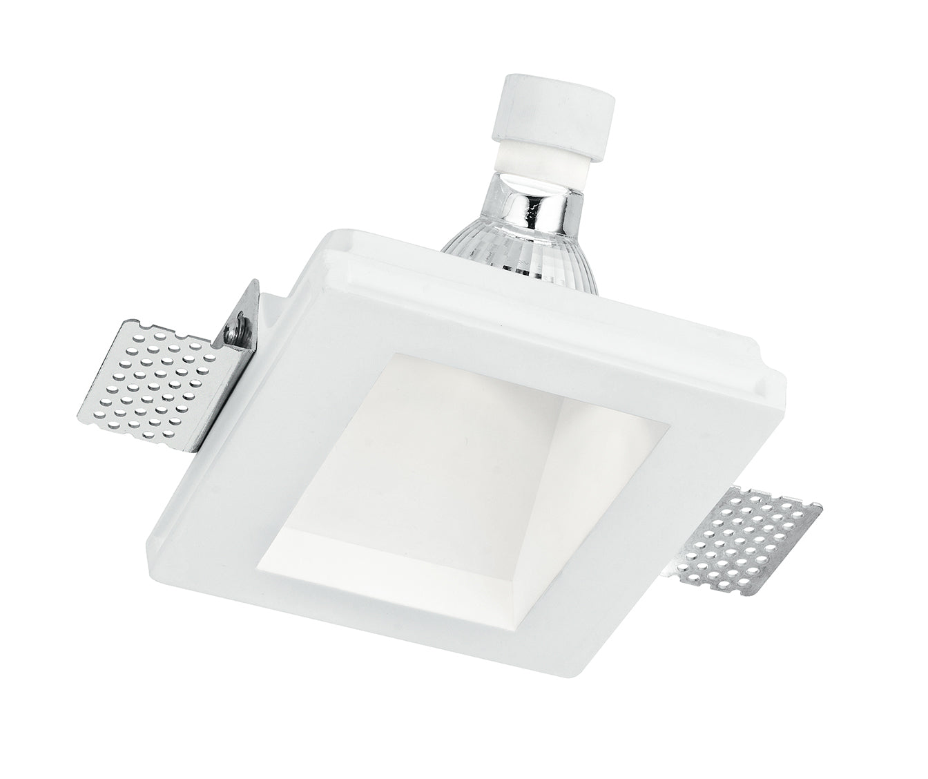GHOST recessed spotlight in paintable white plaster with asymmetric light emission - Intec