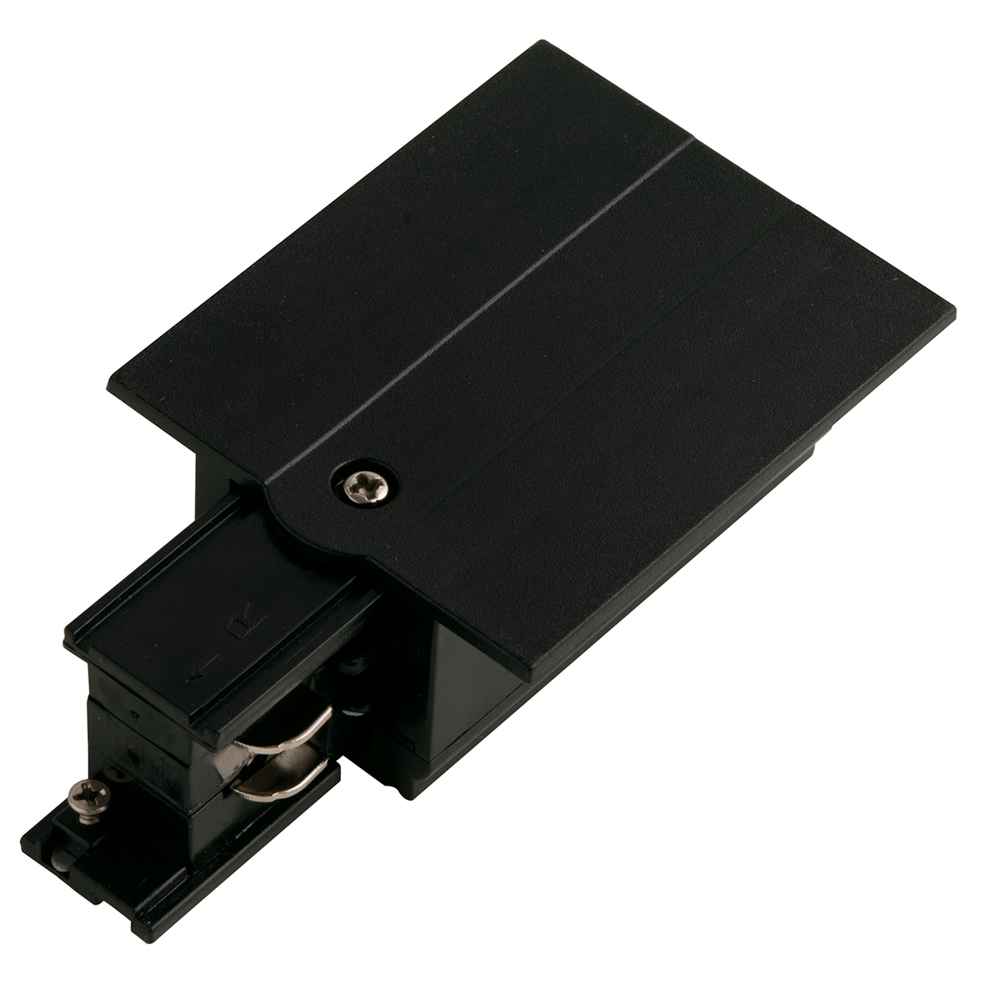 Left power feed for black recessed three-phase track - Intec
