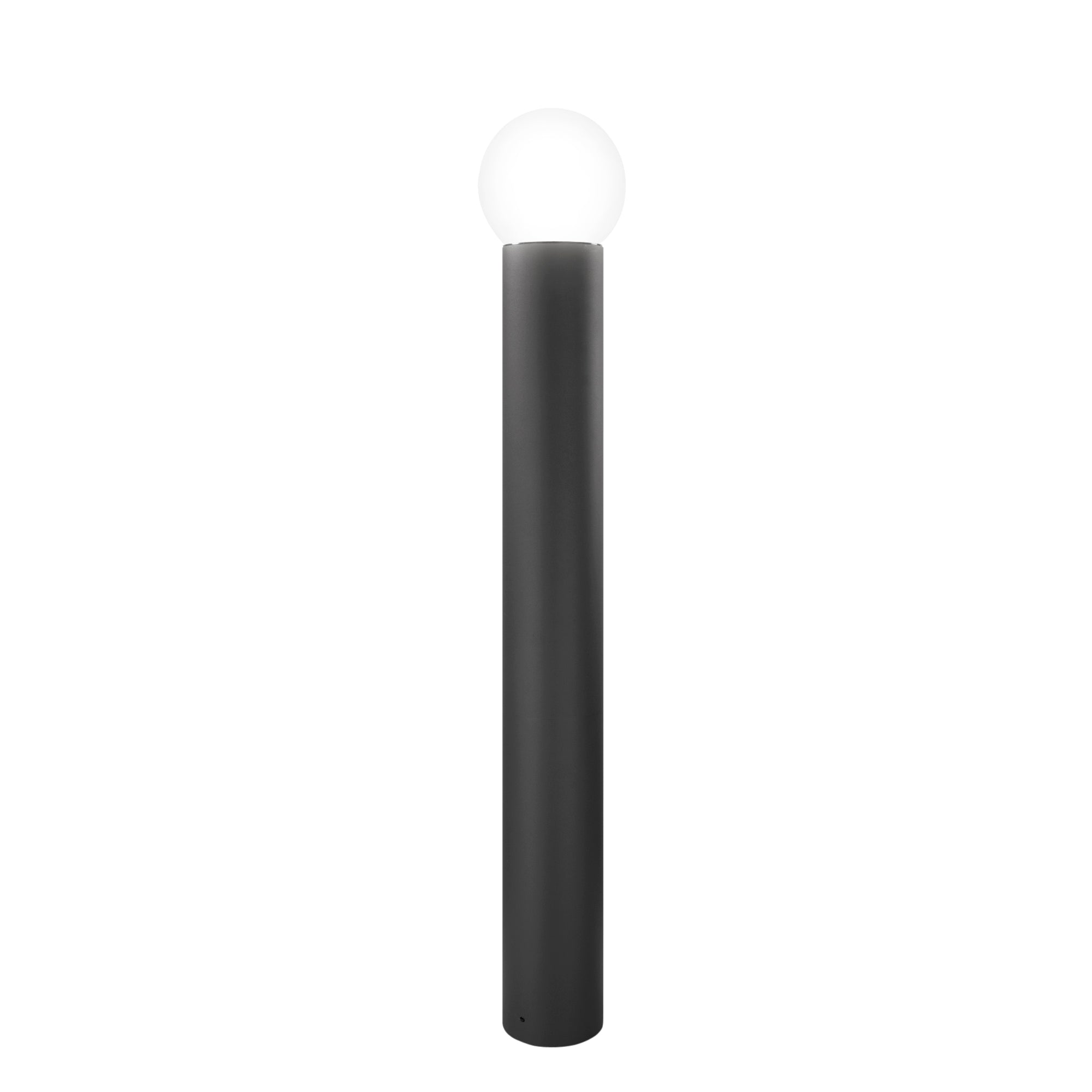 SKITTLE outdoor bollard in anthracite aluminum with spherical diffuser - h 100 cm - Intec