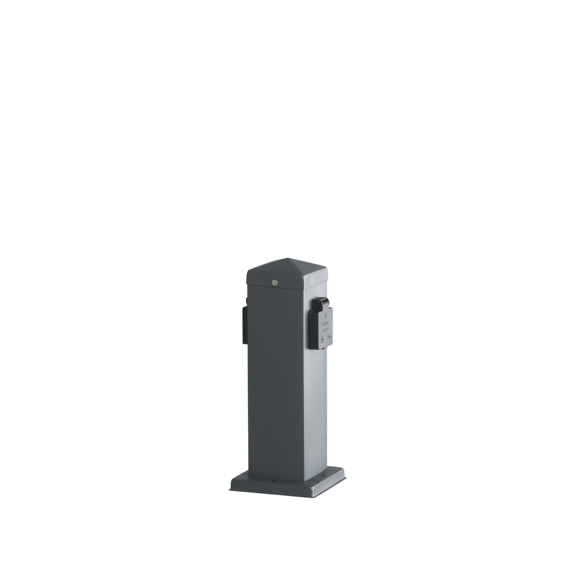 STATION outdoor bollard in anthracite steel with socket - Intec