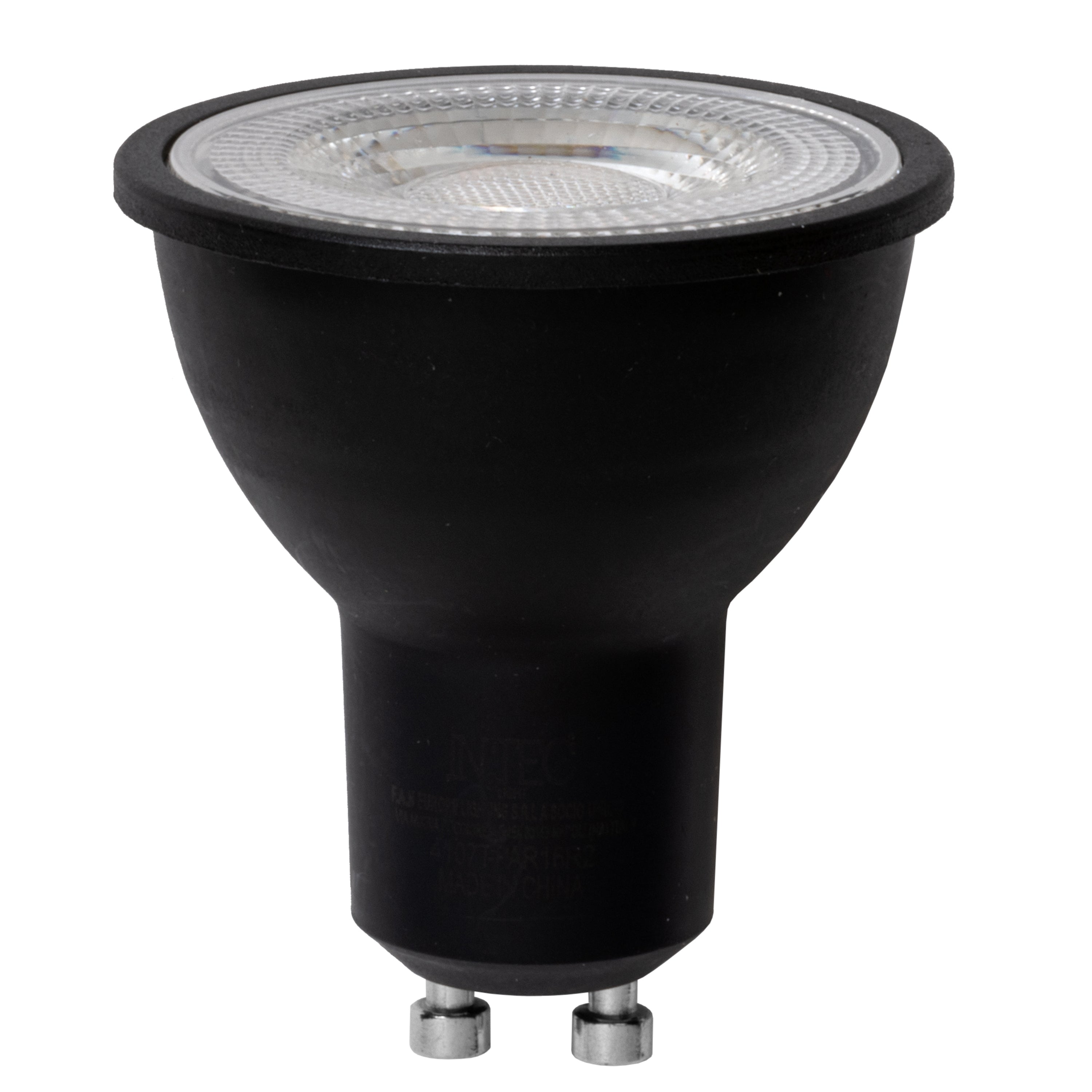 Black GU10 LED bulb - 7W - 4000K - Intec bulbs