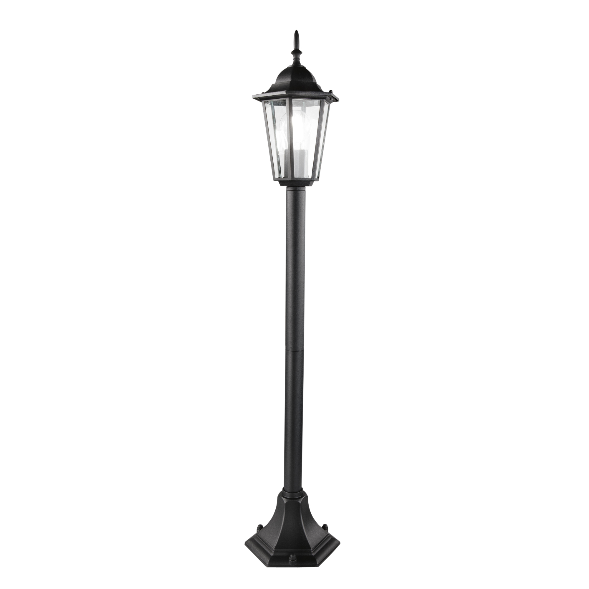 MILANO outdoor bollard black with glass diffuser IP44 - Intec