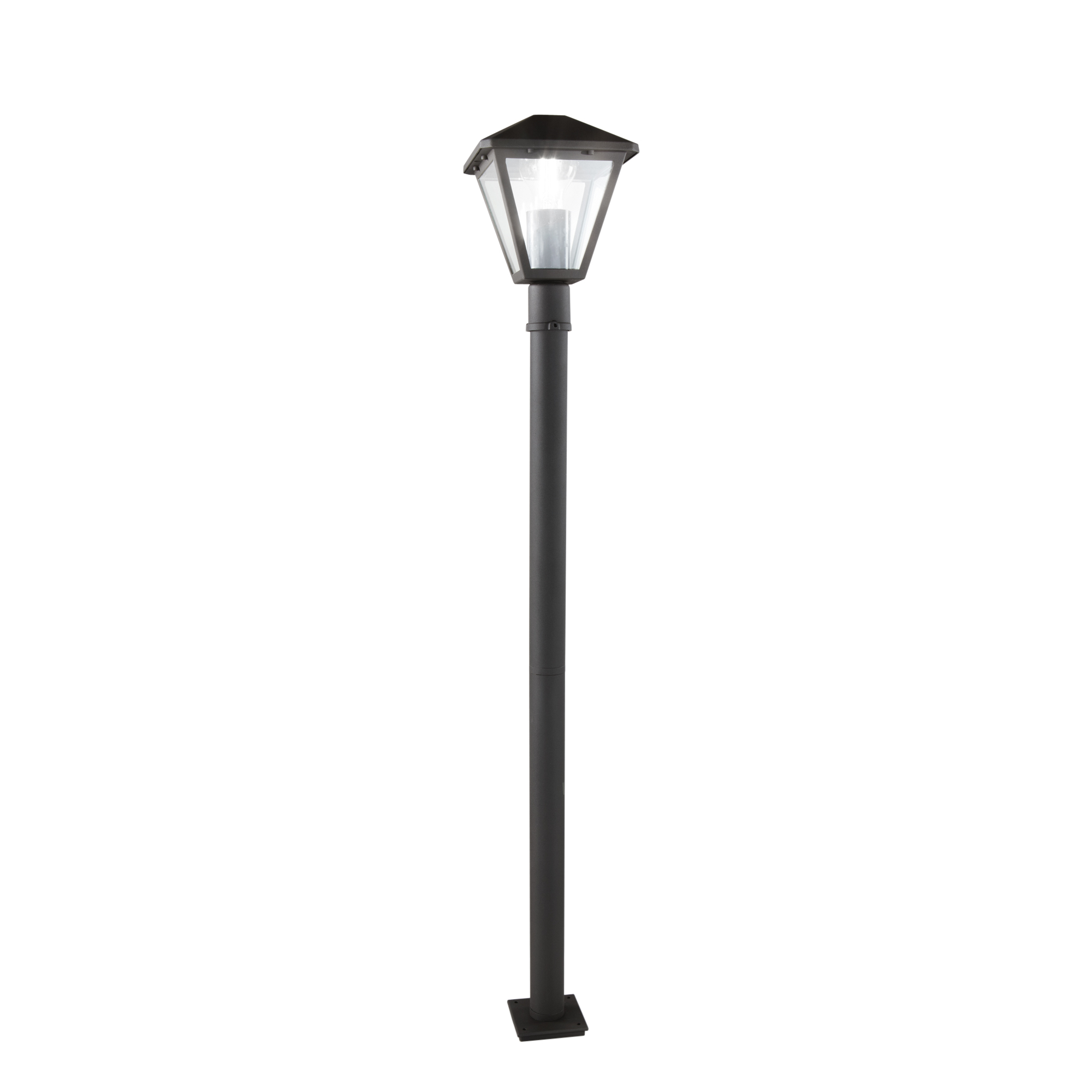 PRISMA anthracite outdoor bollard with glass diffuser - Intec