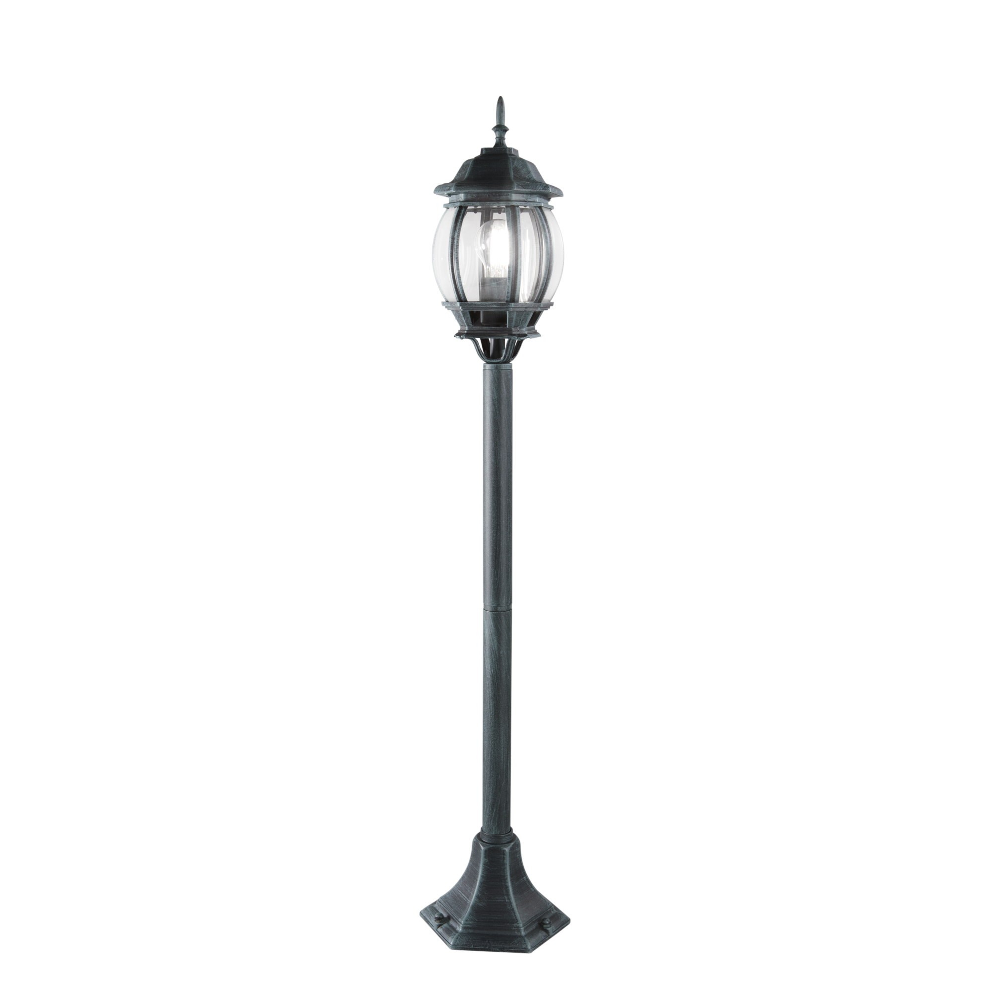 SANTIAGO outdoor bollard in antique black with glass diffuser - Intec