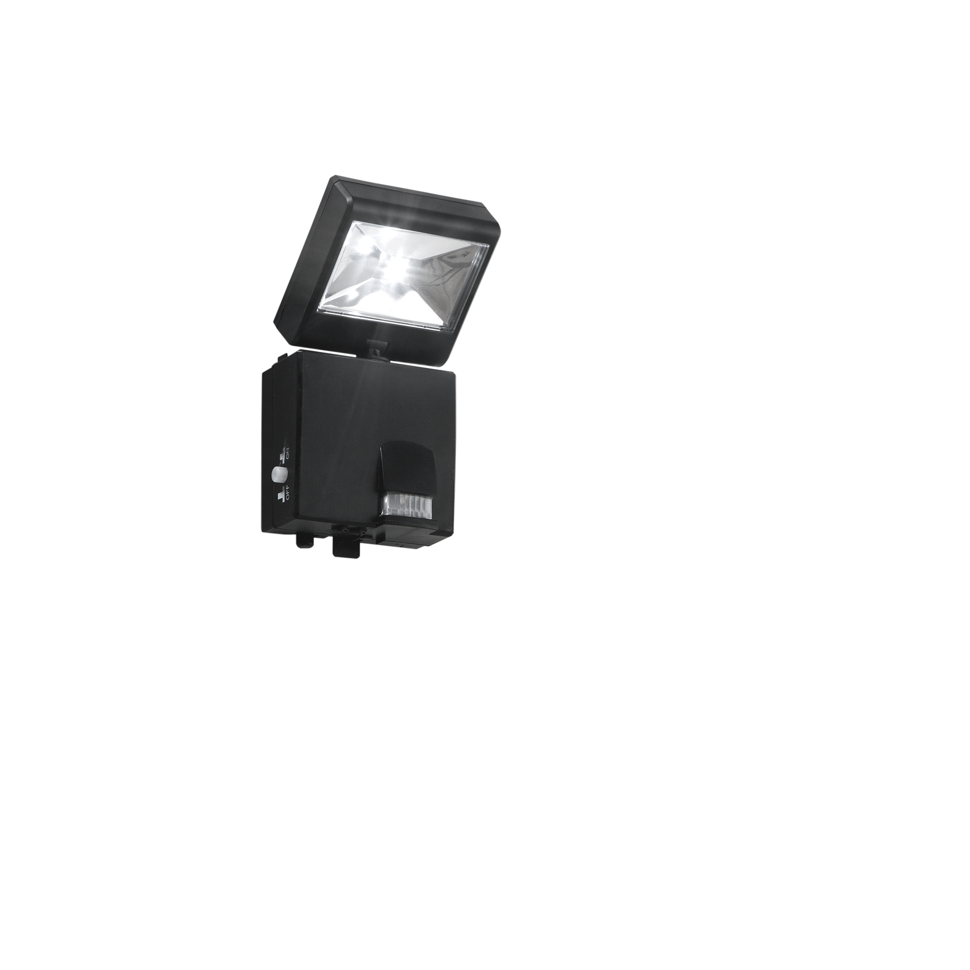 COSMO LED projector black 1W 4000K (natural light) with sensor IP44 18.5x9.3cm - Intec