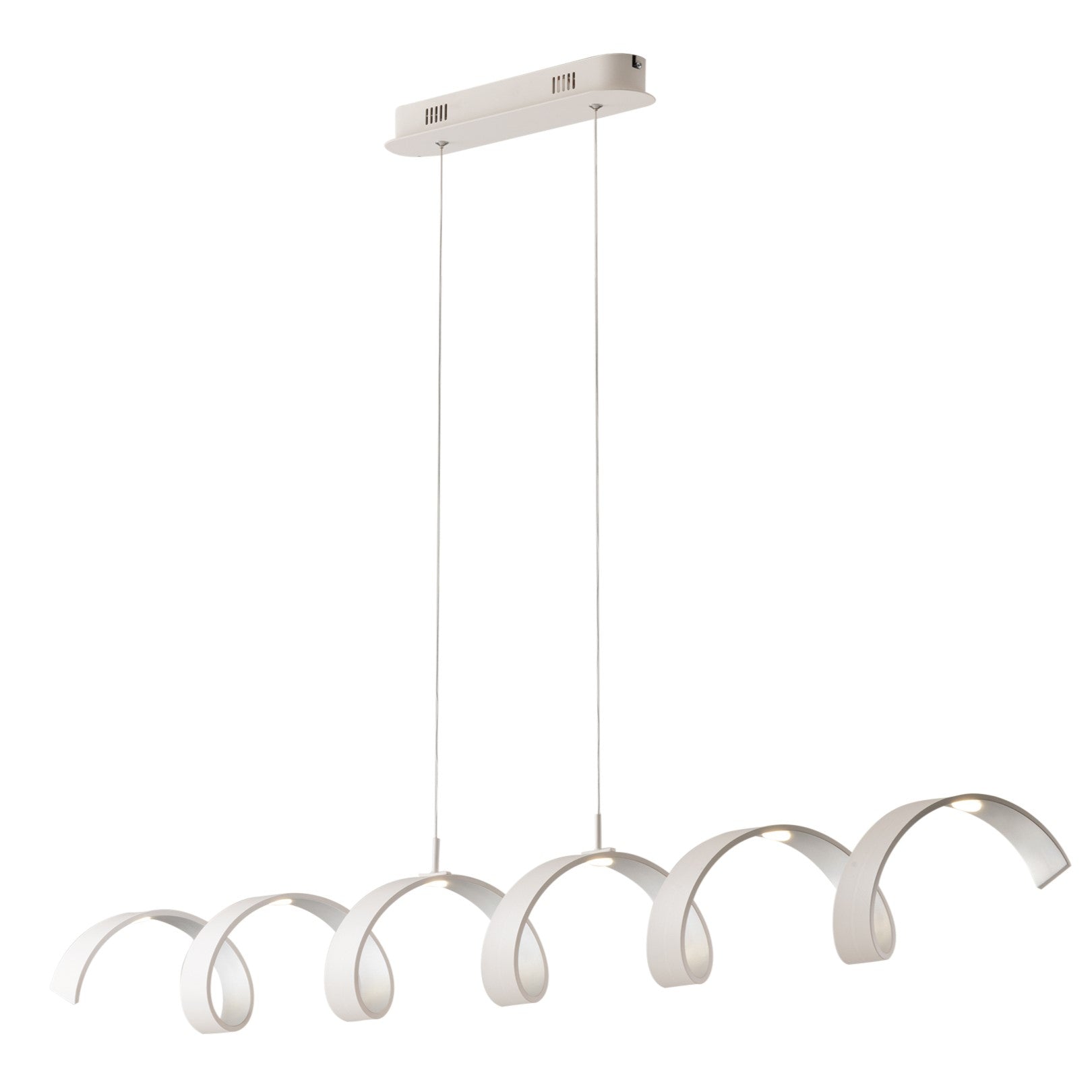 LED HELIX pendant in white and silver aluminium 4000K - Luce Ambiente e Design