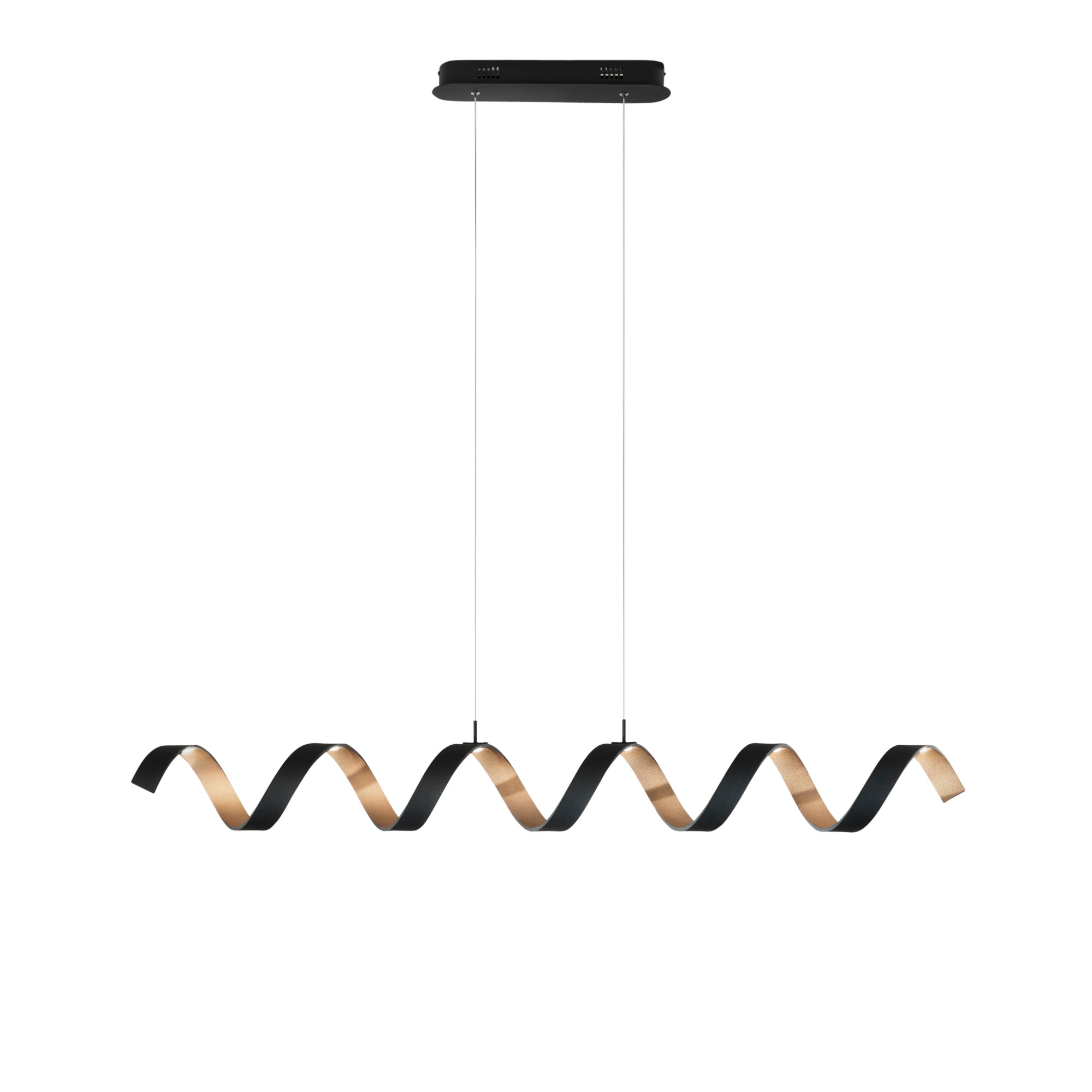 LED HELIX pendant in black and gold aluminium 4000K - Luce Ambiente e Design
