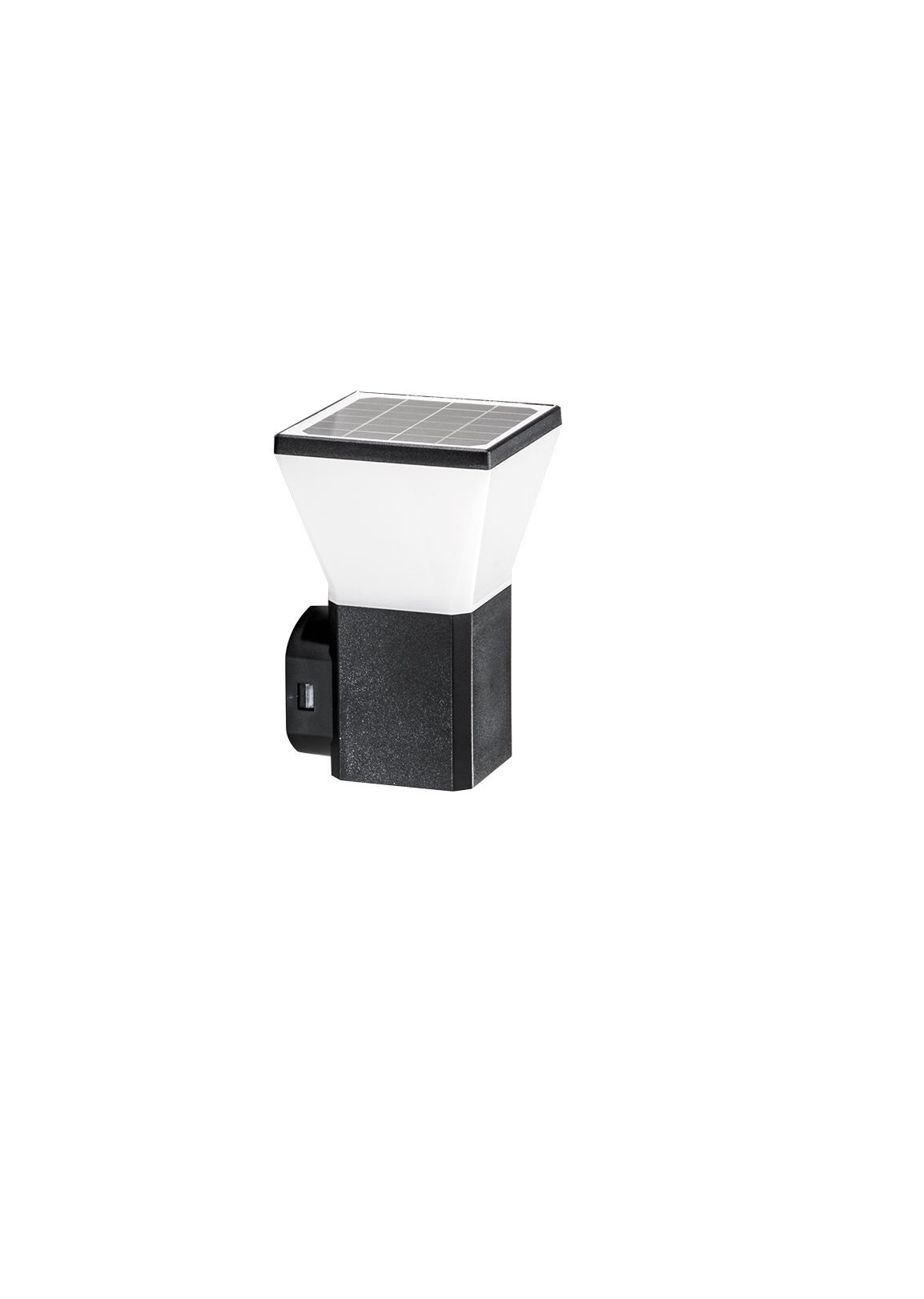 MAEVE LED outdoor wall light in polycarbonate with solar panel and dusk sensor, CCT - Intec