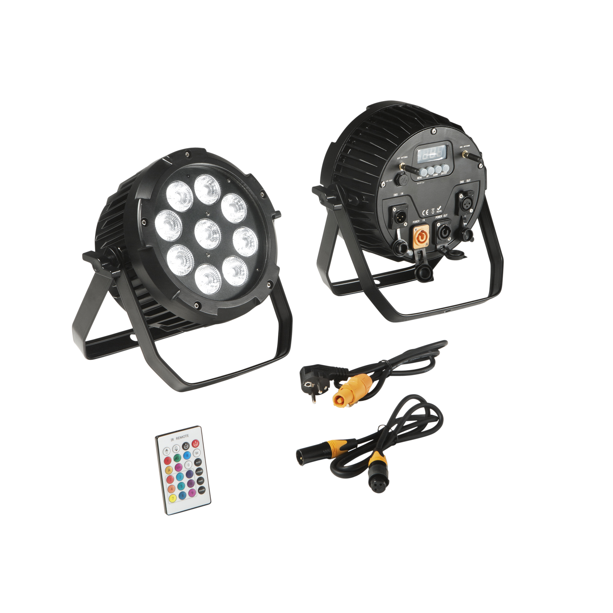 SHOW rechargeable LED projector for events 9x18W RGBW + UV with Wi-Fi - Intec