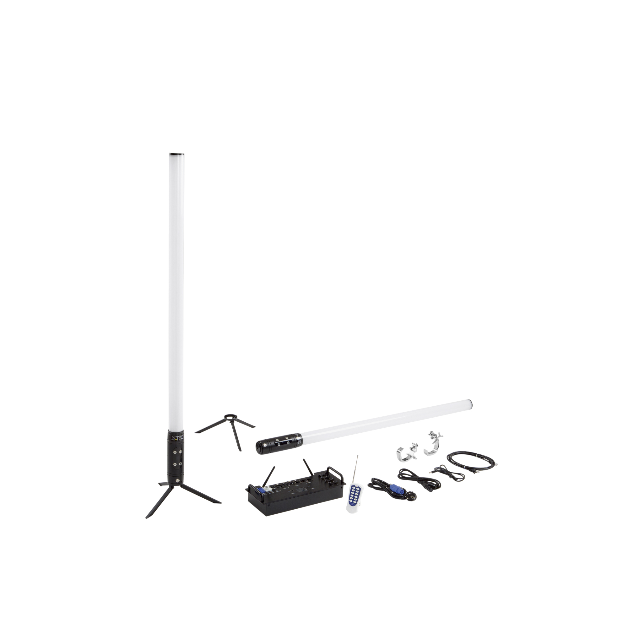 Kit 9 SHOW rechargeable LED tubes RGBW + UV IP65 with Wi-Fi - Intec