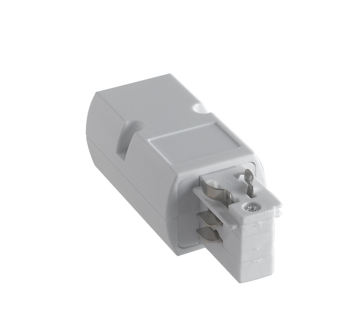 Left power feed for white guide rails - Intec