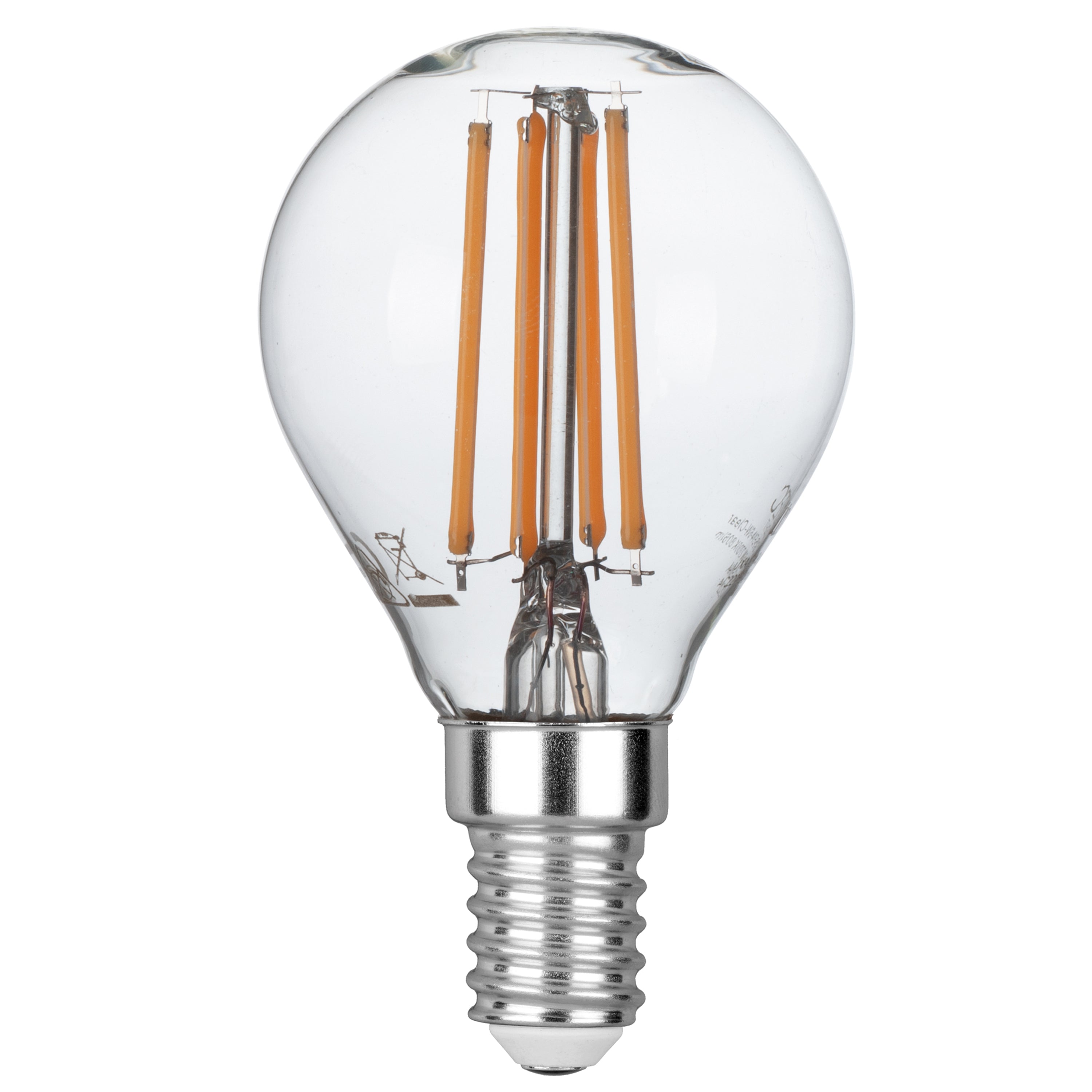 LED bulb E14 Globe G45 transparent COB filament 6W 806lm 6500K - Intec bulbs