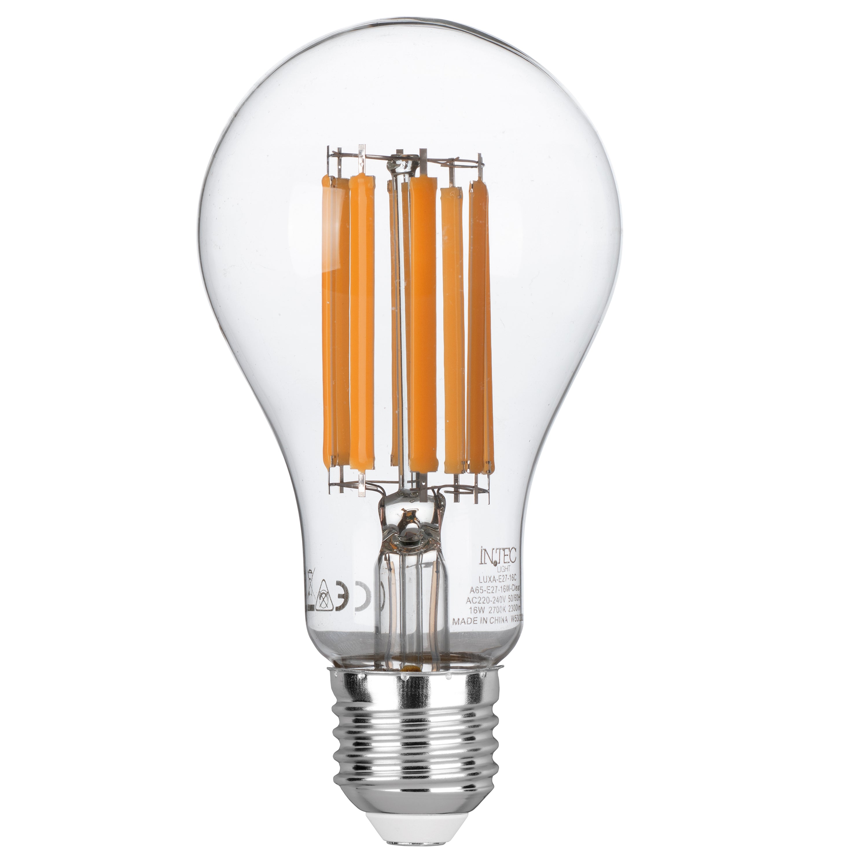 LED bulb E27 white COB filament 16W 2300lm 4000K - Intec bulbs