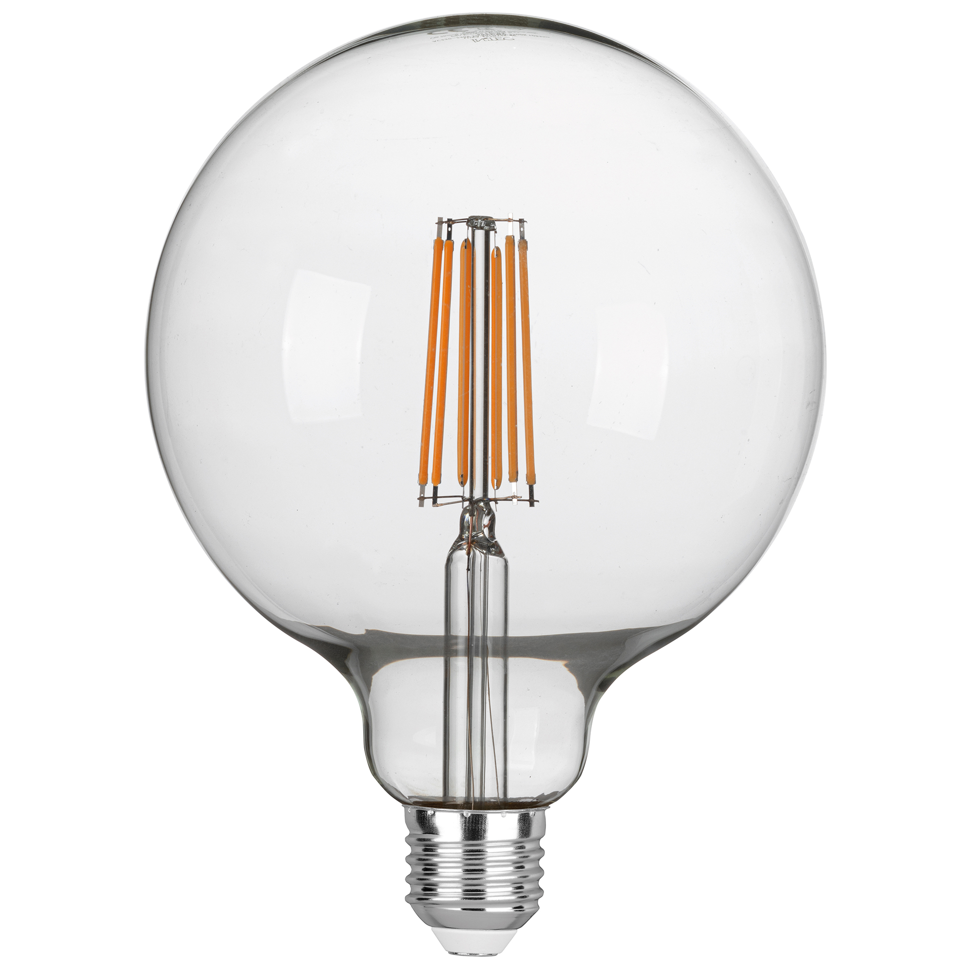 LED bulb E27 Globe G125 transparent COB filament 7.2W 1521lm 4000K - Intec bulbs