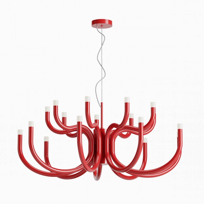 LUXOR Lampadario Rosso lucido 3000K 81W - 220-240V, 50/60Hz - REDO