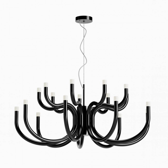 LUXOR Lampadario Nero lucido 3000K 81W - 220-240V, 50/60Hz - REDO