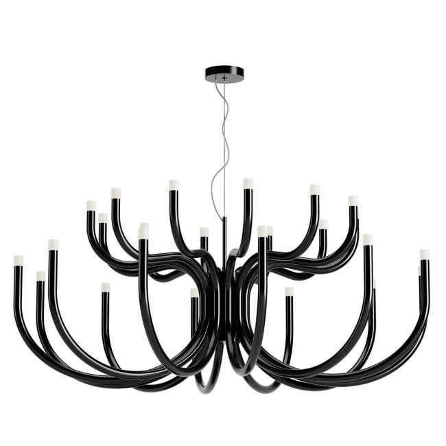LUXOR Lampadario Nero lucido 3000K 108W - 220-240V, 50/60Hz - REDO